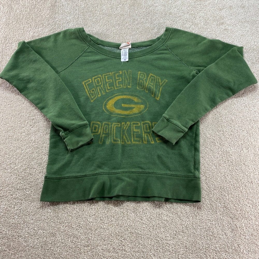Junk Food Sweatshirt Womens Medium Green Bay Packers NFL Football Roundneck